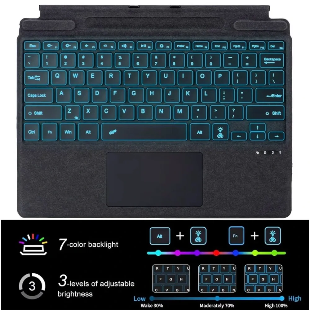 Black Multi-Touch Trackpad Keyboard for Tablets